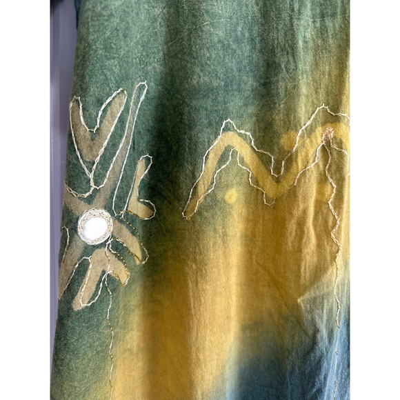 Lady Bird Embroidered Linen Blend Midi Dress Sz Medium - Picture 2 of 9